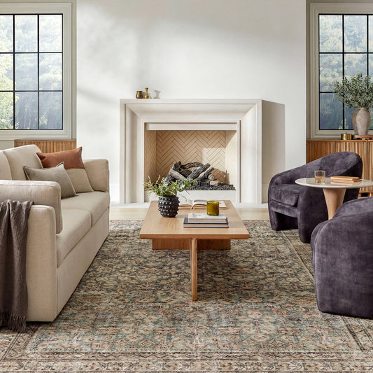 Collins Avenue by Galey Alix Green Vintage Boho Rug