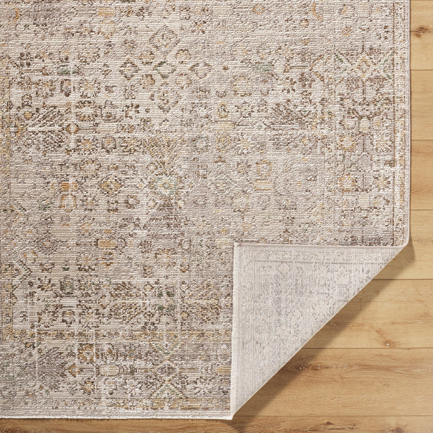 Myrtle Avenue I by Galey Alix Taupe Vintage Boho Rug