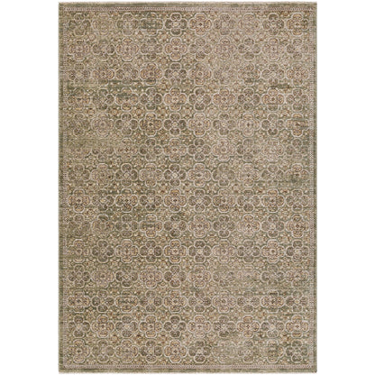 Myrtle Avenue II by Galey Alix Green Vintage Boho Rug