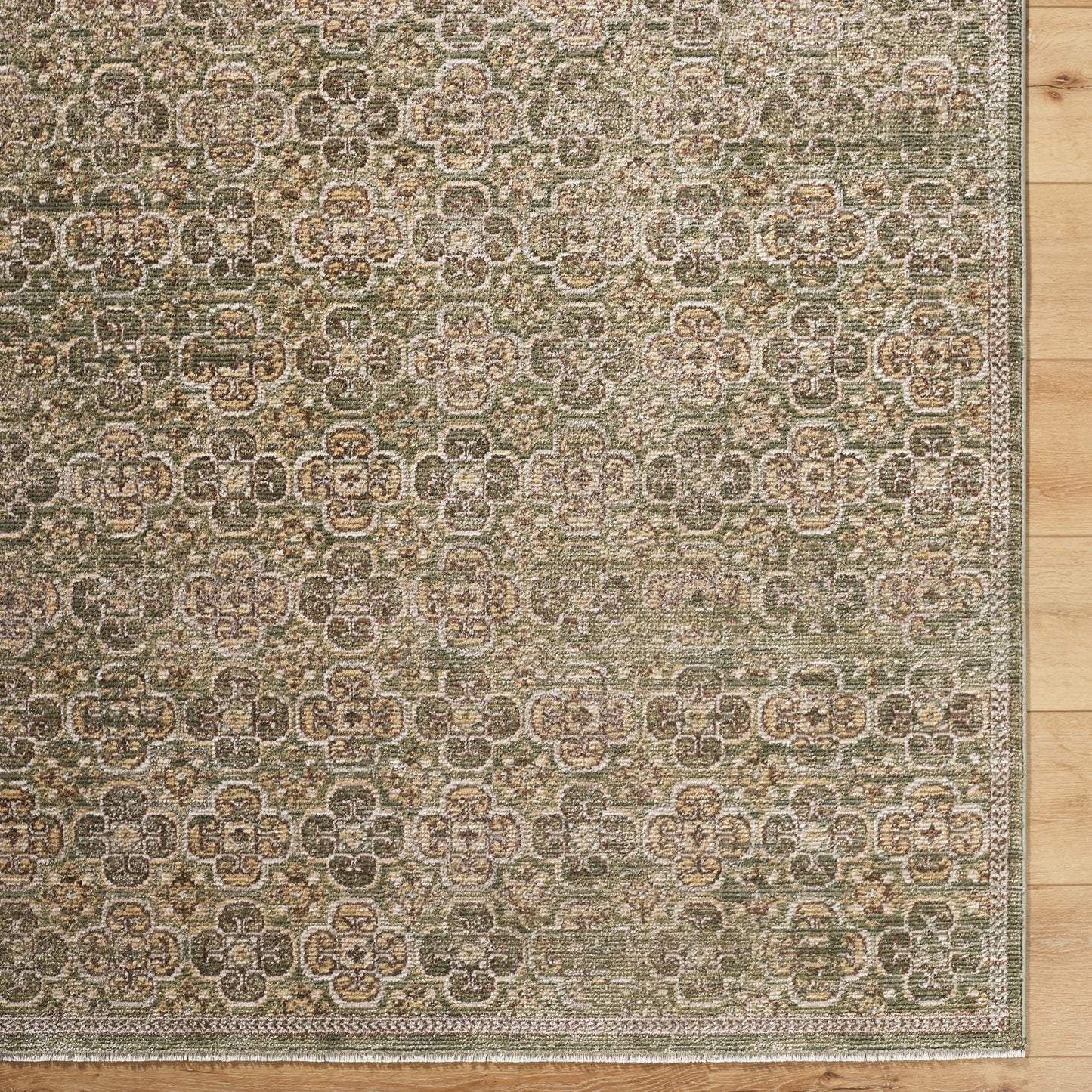 Myrtle Avenue II by Galey Alix Green Vintage Boho Rug