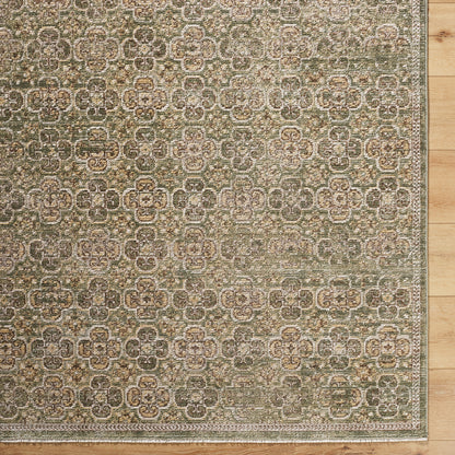 Myrtle Avenue II by Galey Alix Green Vintage Boho Rug