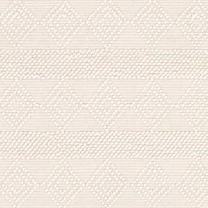 Hygge Cottage White Geometric Wool Mix Hand Woven Rug