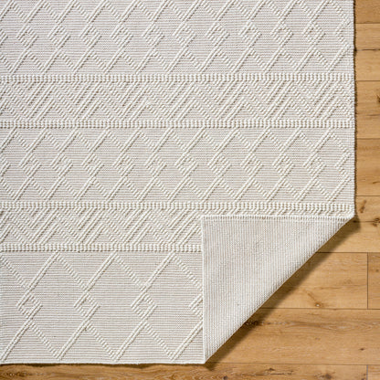 Hygge Cottage Cream Geometric Wool Mix Hand Woven Rug