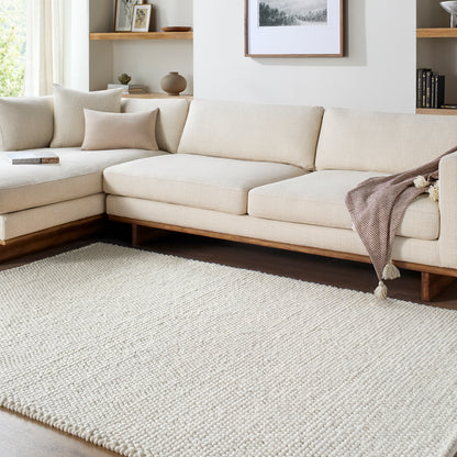 Hazar Global Cream Modern Wool Rug