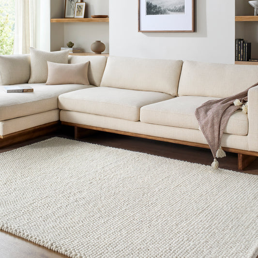 Hazar Global Cream Modern Wool Rug