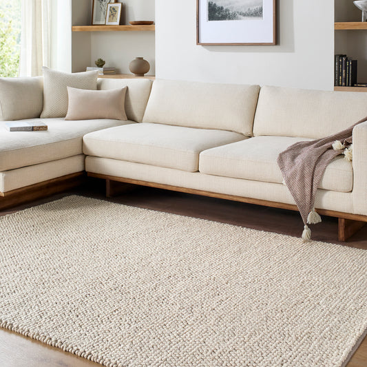 Hazar Global Beige Modern Wool Rug