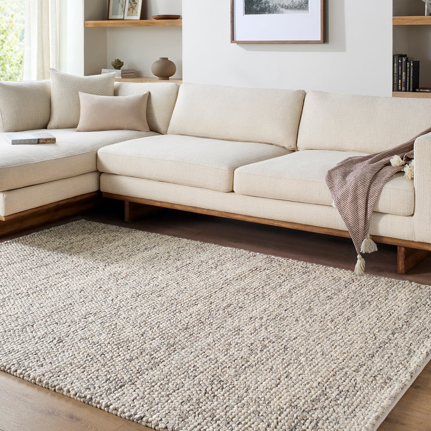 Hazar Global Taupe Modern Wool Rug