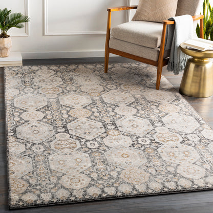 Indigo Charcoal Vintage Traditional Boho Rug