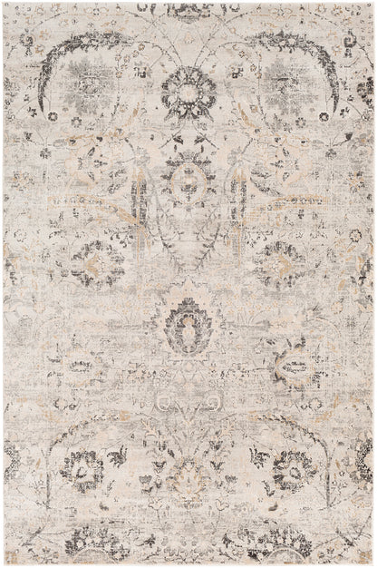 Indigo Cream Vintage Traditional Floral Boho Rug