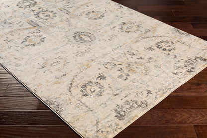 Indigo Beige Vintage Traditional Floral Boho Rug