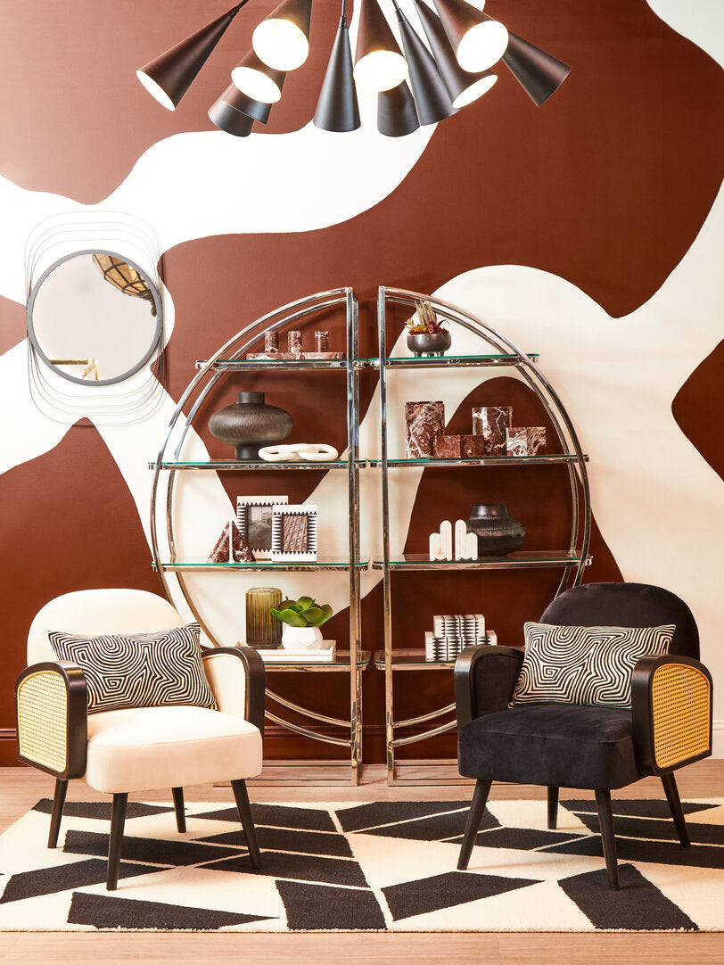 Large Black and White Geometric Rug 240cm x 150cm