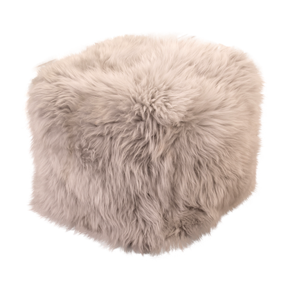 Grey Sheepskin Pouffe