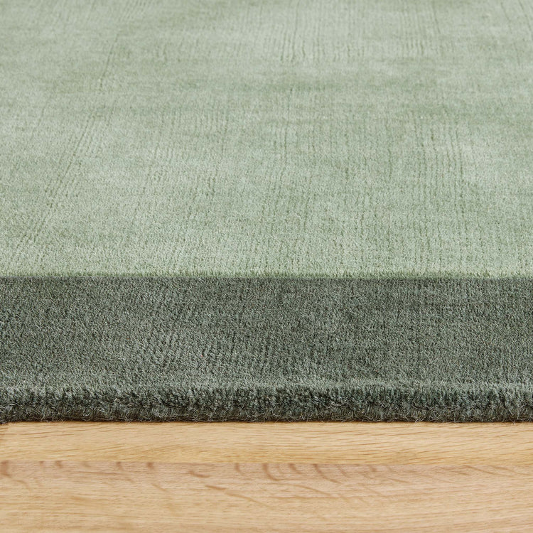 Origins Borders Sage Green Luxury Wool Rug