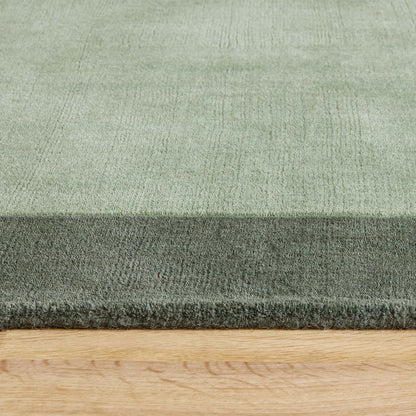 Origins Borders Sage Green Luxury Wool Rug
