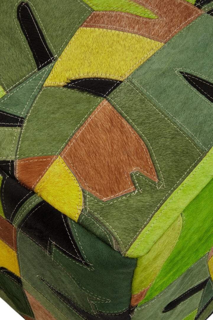 Botanical Leather Pouffe