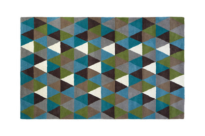 Oslo Multicoloured Geometric Large Wool Rug 150cm x 240cm
