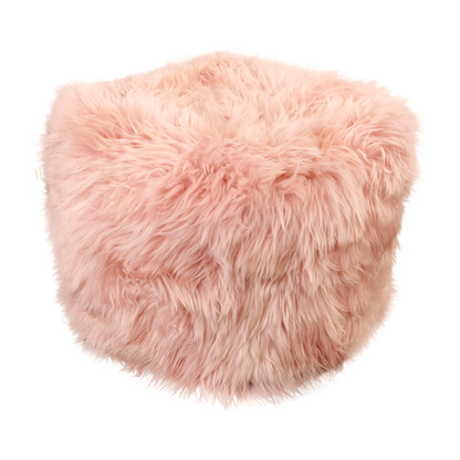 Pink Sheepskin Pouffe