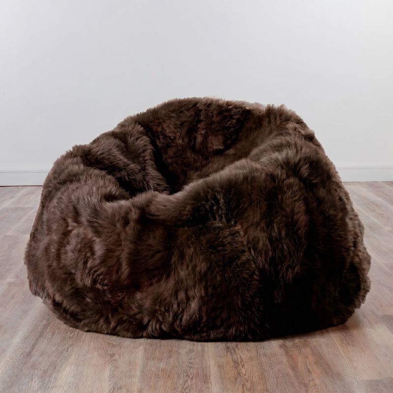 XL Chocolate Brown New Zealand Sheepskin Beanbag