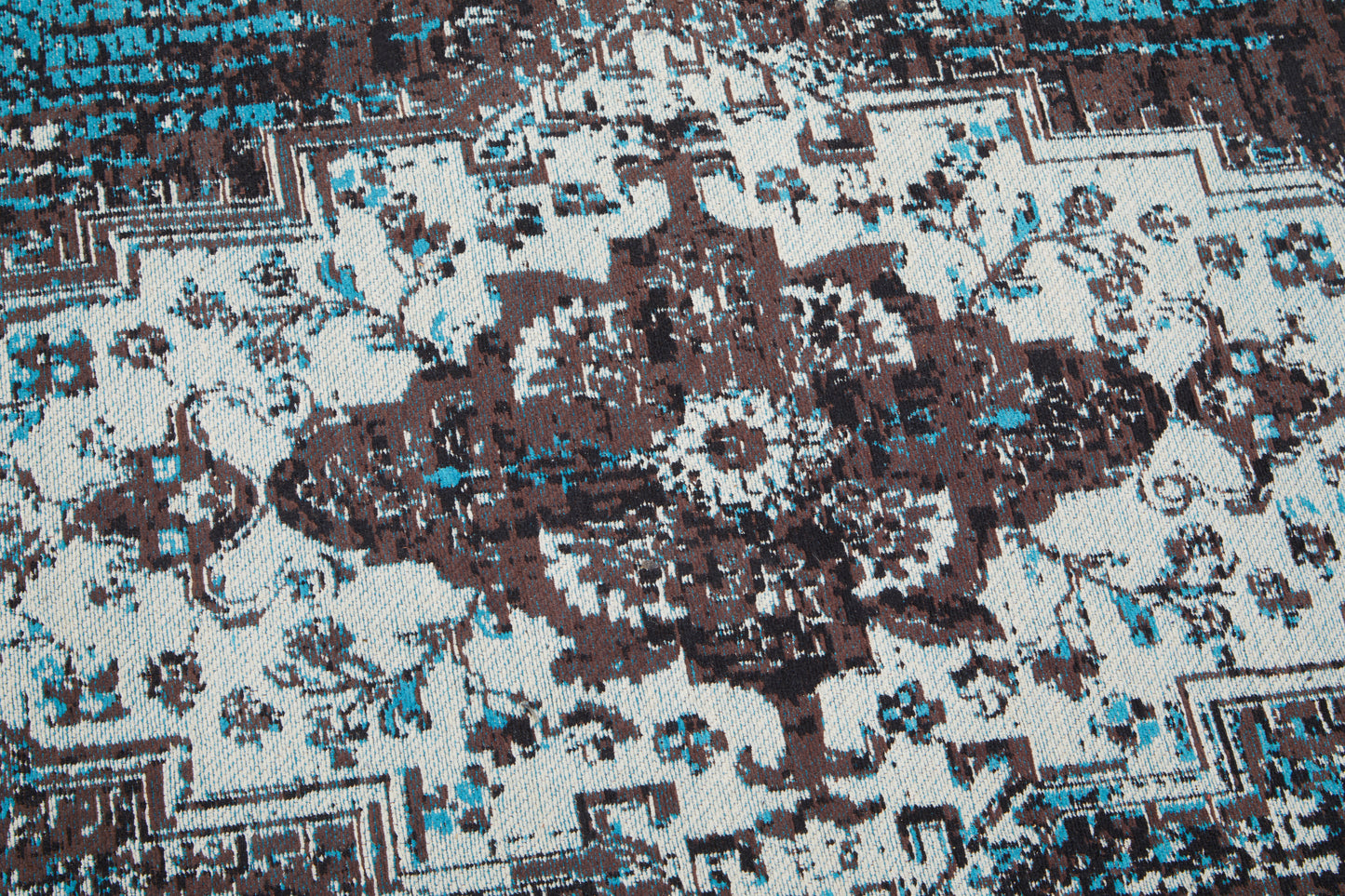 Distressed Persian Style Large Teal Blue Rug 240cm x 150cm