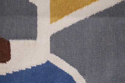 Abstract Art Inspired Geometric Modern Wool Mix Rug
