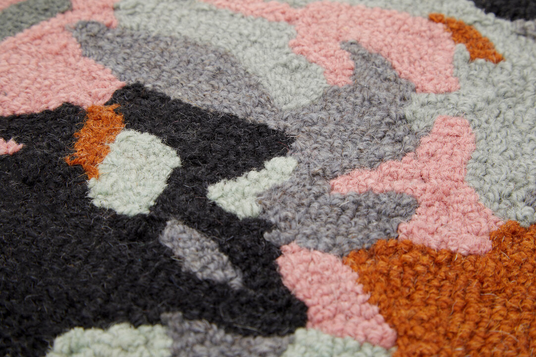 Round Multi-Coloured Abstract Design Rug 200cm x 200cm