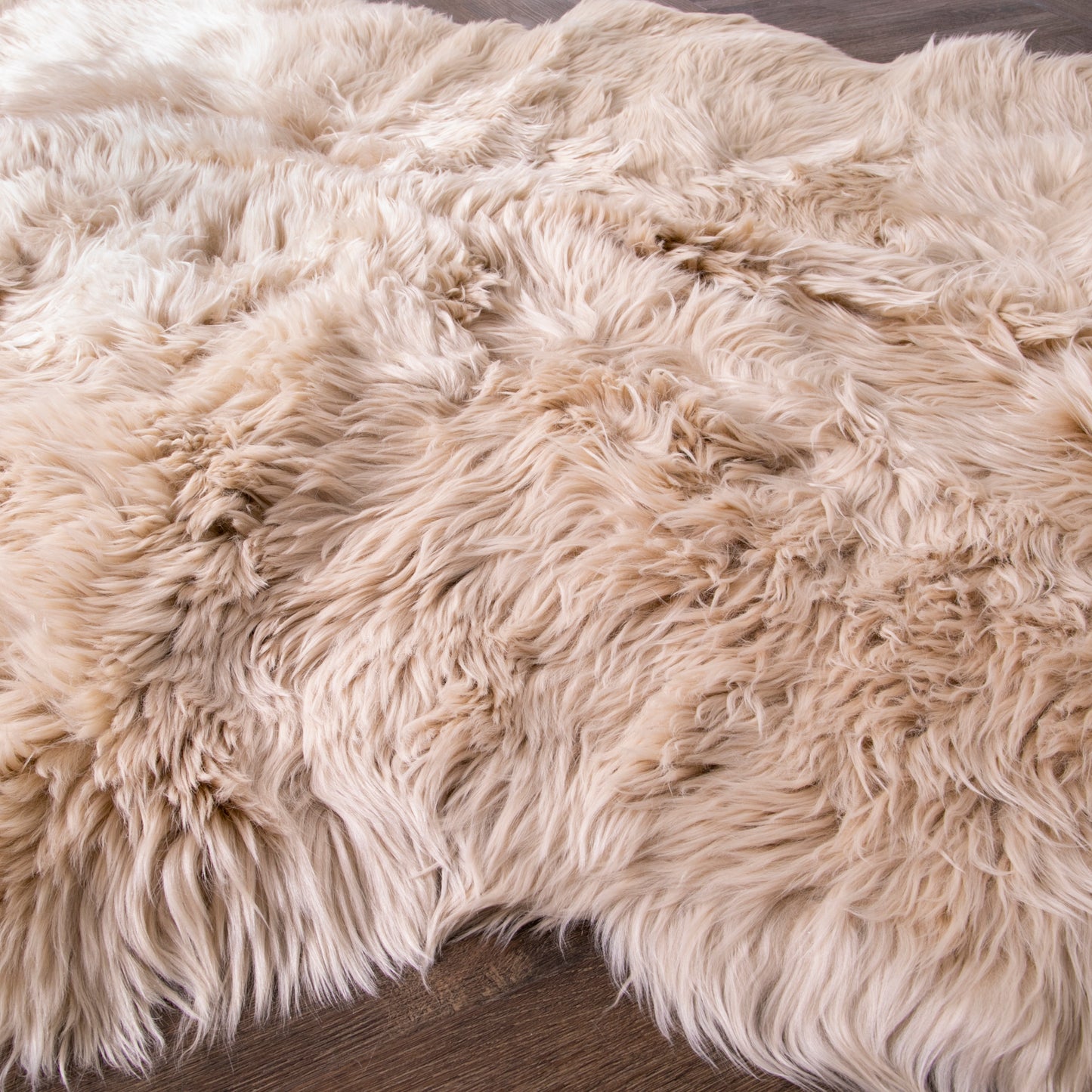 Light Brown 4 Pelt Sheepskin Rug