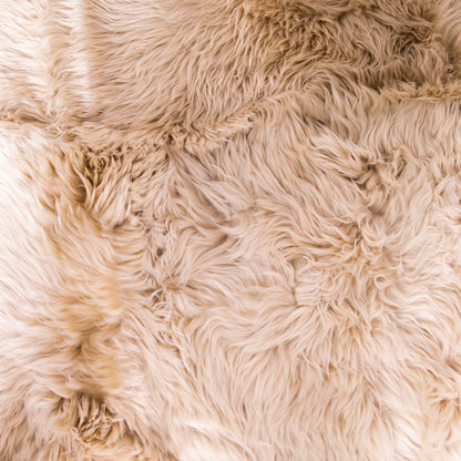 Large Champagne Genuine Super Soft NZ Sheepskin Rug - 4 Pelt 120cm x 240cm