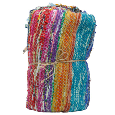 Indian Rag Rug - Blue -153cm x 90cm