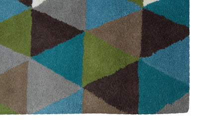 Oslo Multicoloured Geometric Large Wool Rug 150cm x 240cm