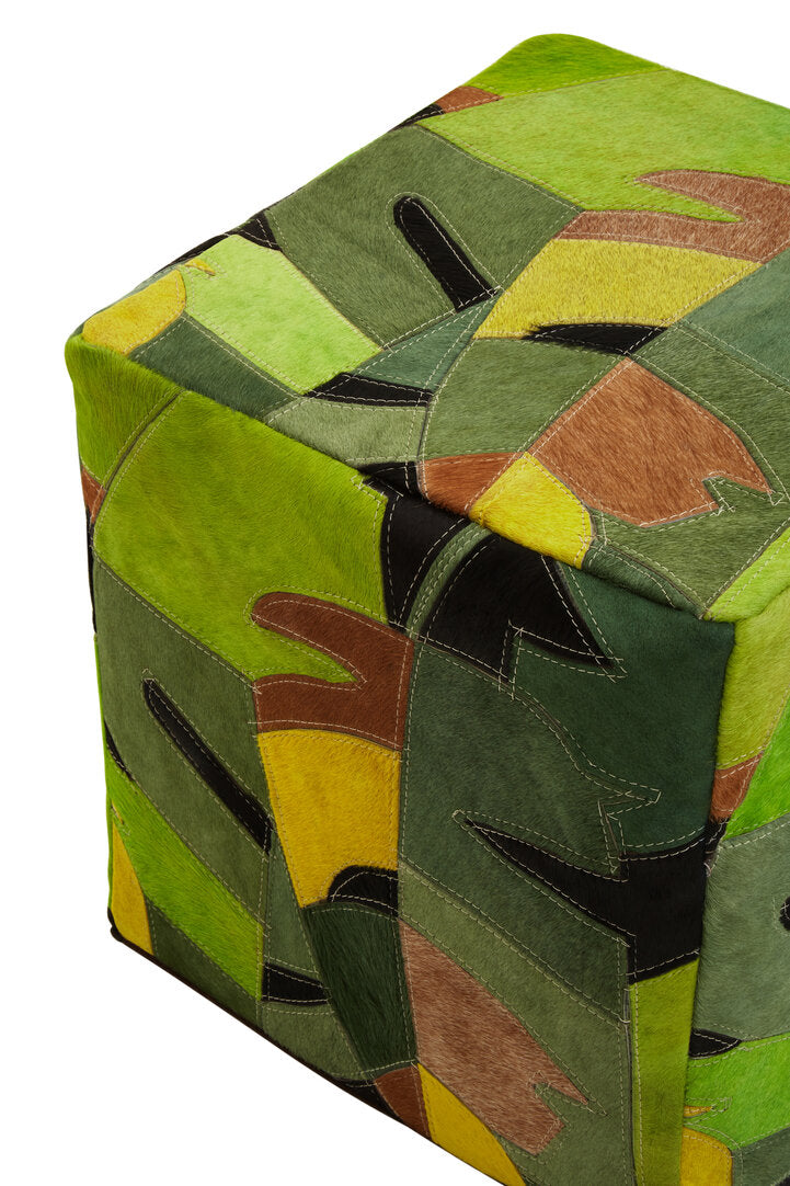 Botanical Leather Pouffe