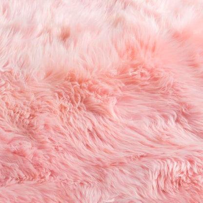 Extra Large Blush Pink Genuine Super Soft NZ Sheepskin Rug - 6 Pelt 180cm x 200cm