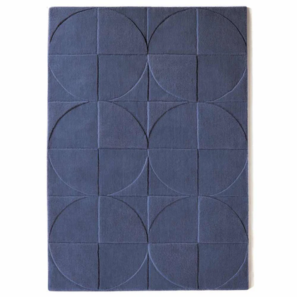 Origins Penny Infinity Blue Geometric Wool Rug
