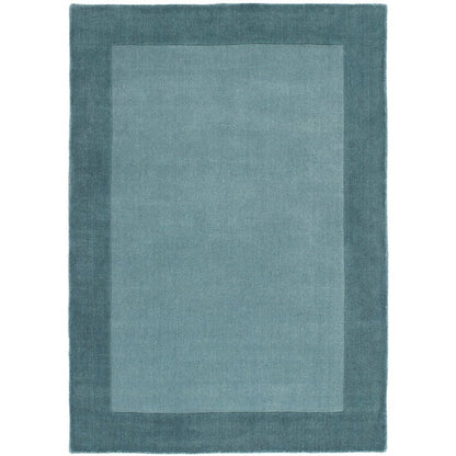 Origins Borders Duck Egg Blue Luxury Wool Rug