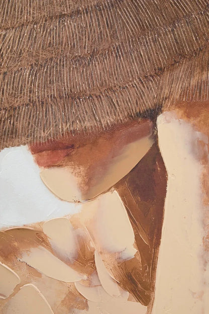 Astratto Textured Wall Art with Lady in the Straw Hat