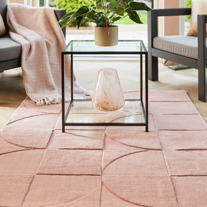 Origins Penny Blush Pink Geometric Wool Rug