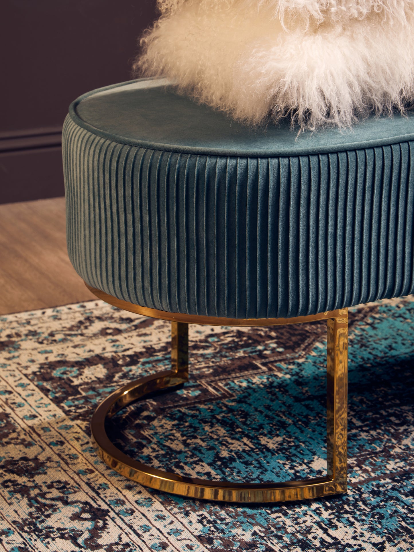 Distressed Persian Style Large Teal Blue Rug 240cm x 150cm