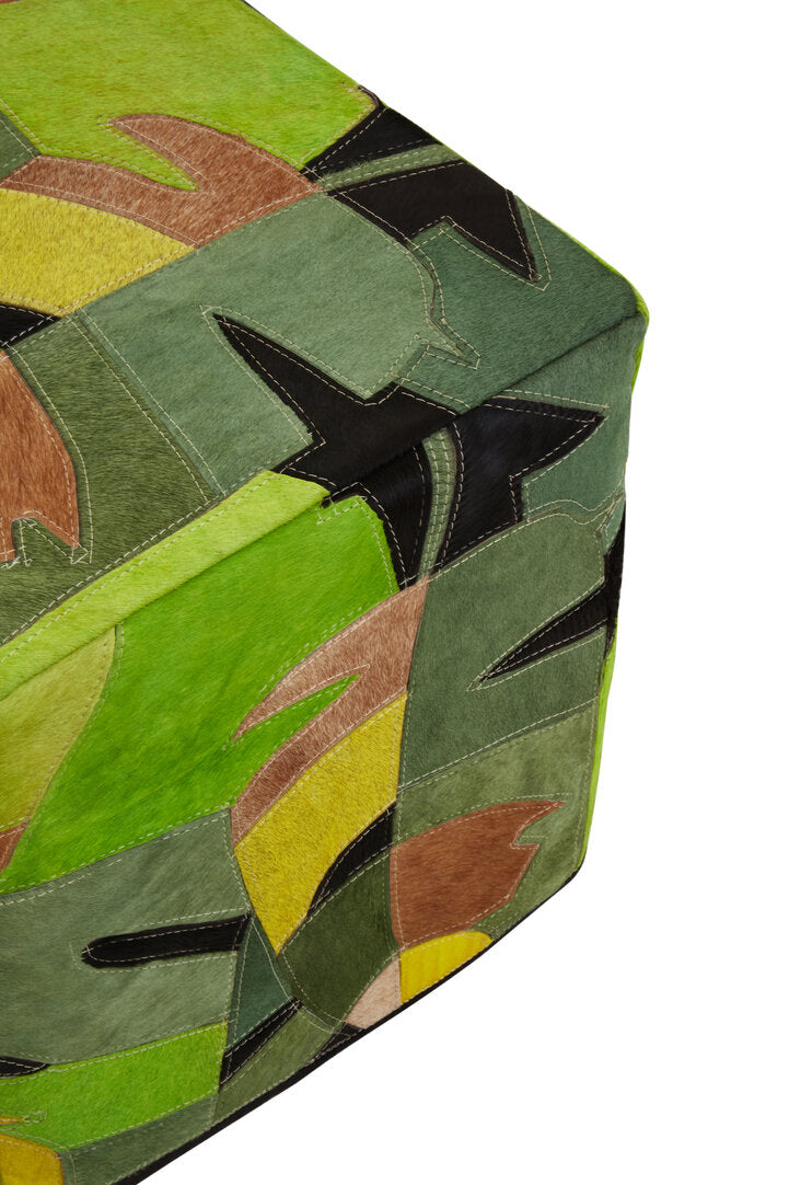 Botanical Leather Pouffe