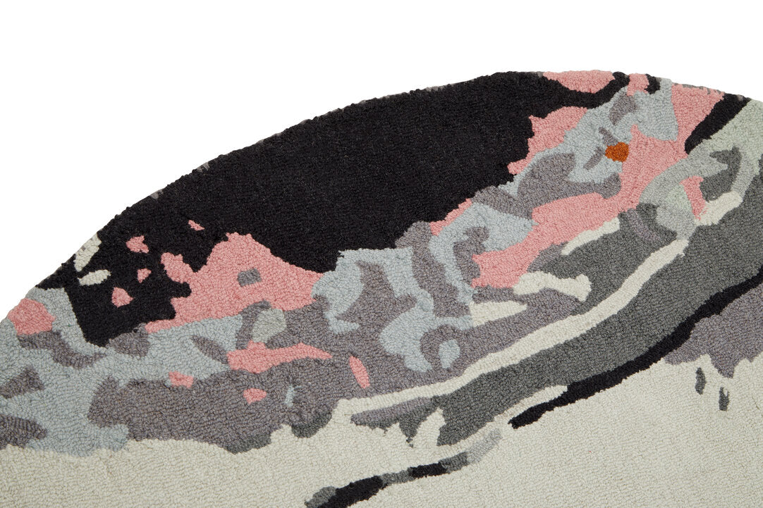 Round Multi-Coloured Abstract Design Rug 200cm x 200cm