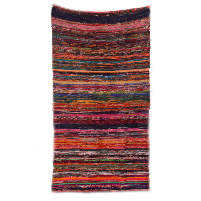 Indian Rag Rug - Red - 153cm x 90 cm