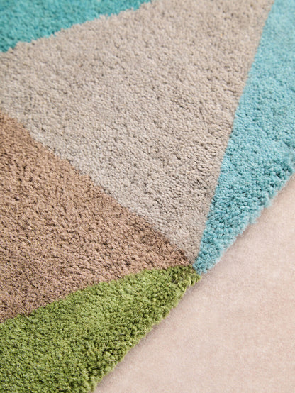 Oslo Multicoloured Geometric Large Wool Rug 150cm x 240cm
