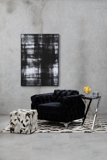 Luxury Multicoloured Genuine Cowhide Leather Chevron Patchwork Rug