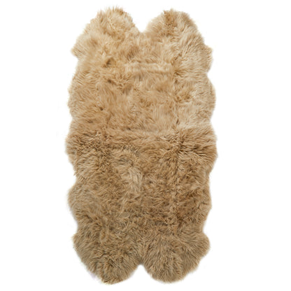 Large Champagne Genuine Super Soft NZ Sheepskin Rug - 4 Pelt 120cm x 240cm
