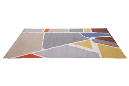 Abstract Art Inspired Geometric Modern Wool Mix Rug