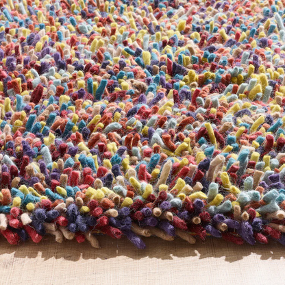 Origins Rocks Multicoloured Shaggy Pile Wool Rug