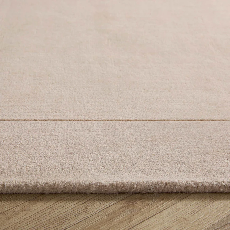 Origins Borders Natural Cream Luxury Wool Rug