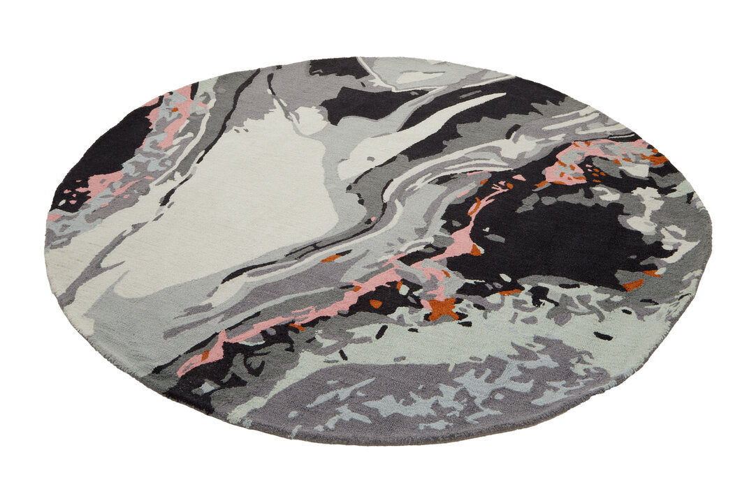 Round Multi-Coloured Abstract Design Rug 200cm x 200cm