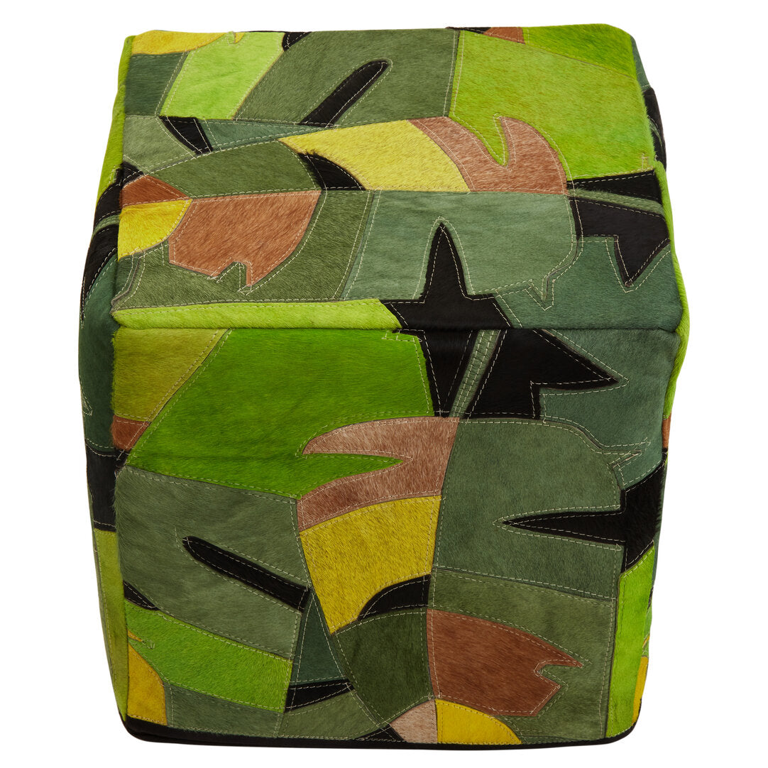 Botanical Leather Pouffe