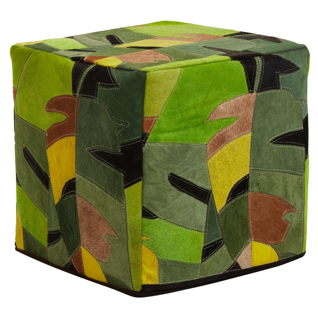 Botanical Leather Pouffe