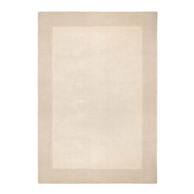 Origins Borders Natural Cream Luxury Wool Rug