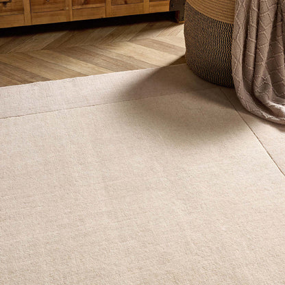 Origins Borders Natural Cream Luxury Wool Rug